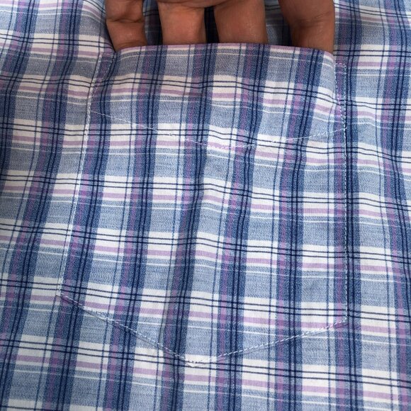 UNTUCKit Shirt Men's 3XLC Blue Bonneville Plaid Regular Fit Pocket Cotton‎ NEW - Picture 7 of 13